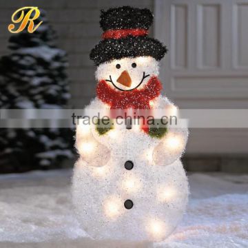 Acrylic led light christmas snowman decoration