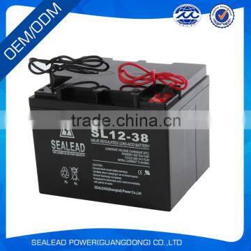 VRLA agm 12v 38AH factory sale storage battery for fire alarm