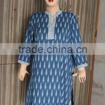 Ladies Hand block printed Tunic Long Size Kurti