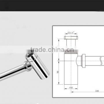Small Modern Brass Bottle Trap With Wall Extension SL6707(05) photo-4