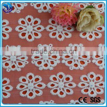 Hot selling embroidery organza net mesh embroidery holes fabric