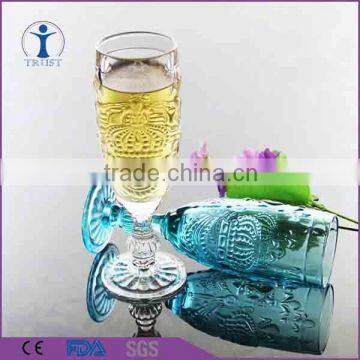 machine made high quality tulip-shaped colored stem champagne glass                        
                                                Quality Choice