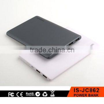 2016 Christmas Gift Item 10000mah Slim Rubber Finish Power Bank With Dual USB Output photo-3