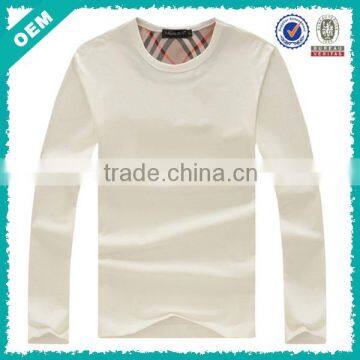 Hot ! 2014 New Design Slim Plain Round Neck Long Sleeve T-Shirt (lyt-0400098)