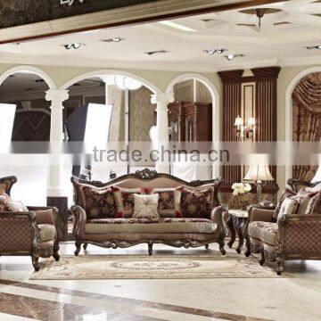Carved sofa living room set