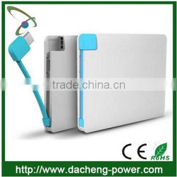 Hotly wholesale 2500mAH Super slim name card power bank for gift market