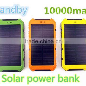 2016 new 10000mah Solar power bank and Battery 10000mAh Solar Panel Dual Charging Ports