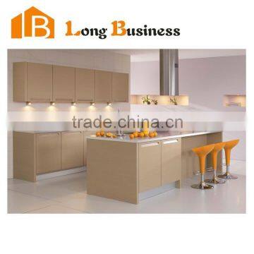 LB-JL1069 European standard open style with island melamine modern kitchen cabinet design