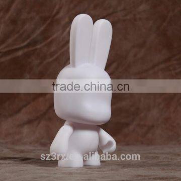 white rabbit blank vinyl toy for kids cute white blank vinyl toy