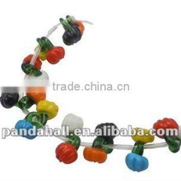 Handmade Lampwork Glass Beads Pumpkin (LAMP-Q009-1)