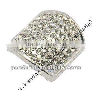 Alloy Rhinestone Slider Beads(ALRI-25.5X22.5)