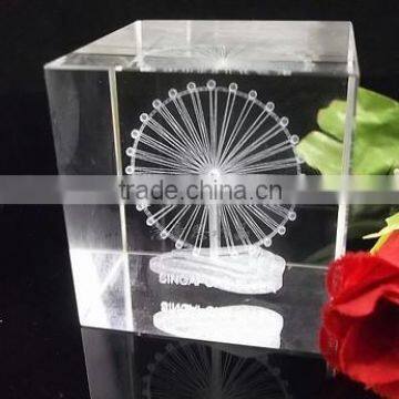 clear 3d laser crystal block ,3d laser engrave crystal block