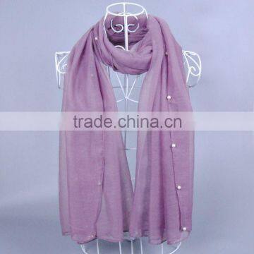 Pearl Fashion 100% Viscose Women Scarf Voile Scarves 180*90 Pashmina Muslim Scarf photo-4