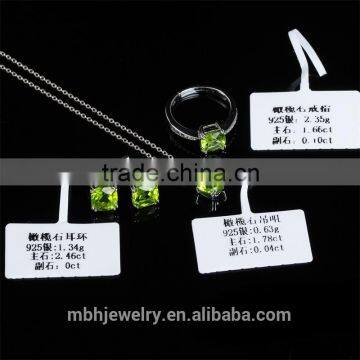 Hot Sale Jewellery Set 18K Gold Plated 925 Sterling Silver Precious Natural Olivine Gemstone Pendant Ring Jewelry Set photo-2