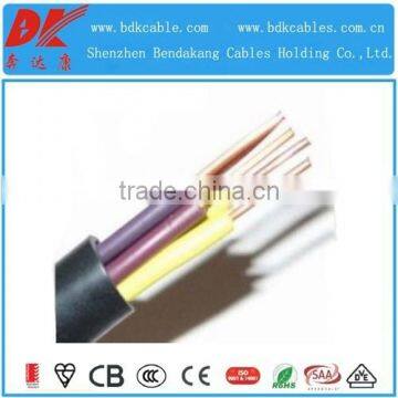 multi core control cable price 450/750v cu/pvc insulated wire multi core round cable