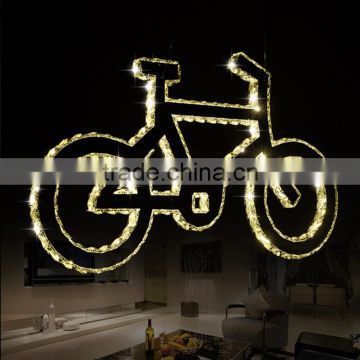 Hot Selling Bicycle Shaped Modern Pendant Lighting LED Crystal Pendant Light