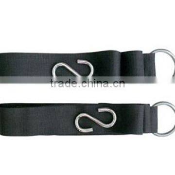 Nylon straps with S-hook for camping hammock