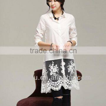 Arabic Women Clothing Cotton Crochet Dress Collar Lace