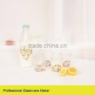 high quality glass milk bottle and cups