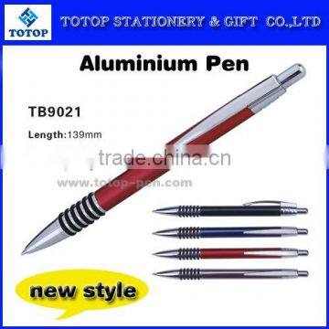 retractable metal aluminium pen with classical grip