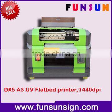 High quality high resolution A3 UV flatbed id card printer with DX5 Printhead 1440dpi