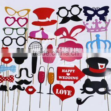 STOCK for Wedding, Birthday, Party - Fun Accessories Glass Cap Moustache Lips Bow Ties, Pack of 31Wisehands Photo Booth Props