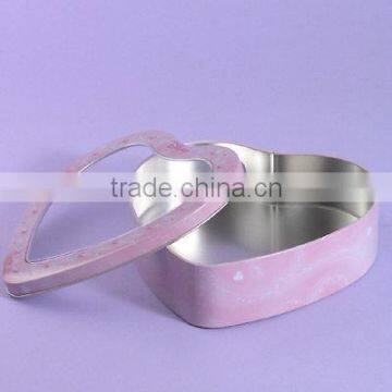 Heart-shaped chocolate tin box