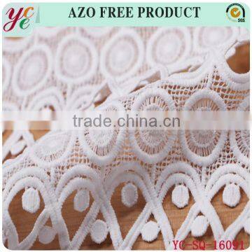 Elegant Style With White Pattern Indian Lace Embroidery Fabric for Weeding Dress photo-4