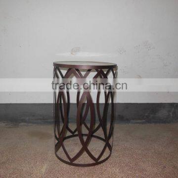 glass top steel crossed small coffee table, end table