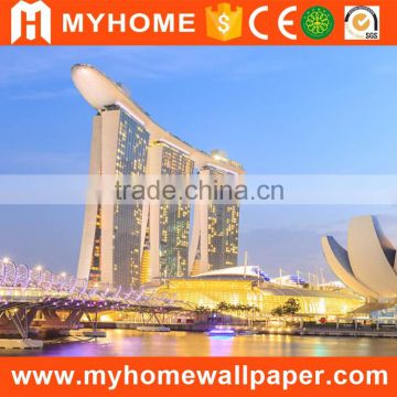 modern night scene city oil painting wall murals for hotel decor