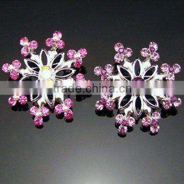 alloy snowflake brooch with rhinestones ha18-01