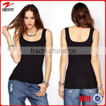 Black thick strap long tank top / latest design girls top