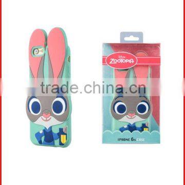 ZooTopic rabbit cartoon custom silicone phone bag, animal mobile case, phone cover