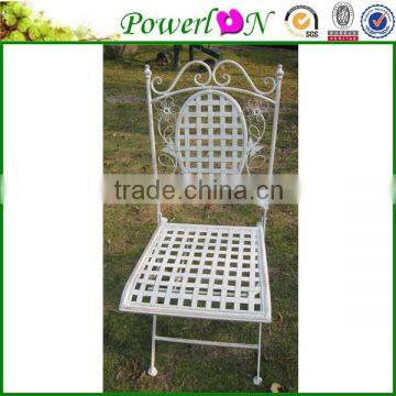 Cheap Unique White Antique Wrough Iron Folding Square Chair Gardn Furniture For Outdoor Patio Park I28M TS05 X00 PL08-5603CP