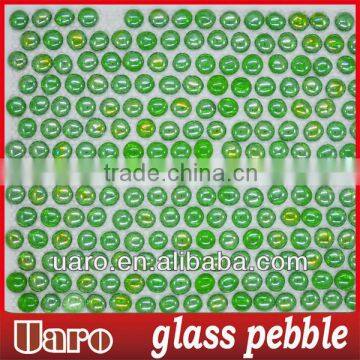 Decorative polished glass interlock green pebble mosaic drops