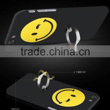 With 360 Degree Rotating Ring Kickstand and Tempered Glass Screen Protector Full Body Cover Case for iPhone 5S SE 6 6S
