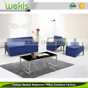 Foshan modern blue color leather latest corner sofa design for office