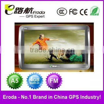 7" gps navigation 800*480 pixels SiRF Atlas-V 600MHz 128MB 4G WinCE NET 6.0 FM transmitter Bluetooth (optional) WIFI (optional)