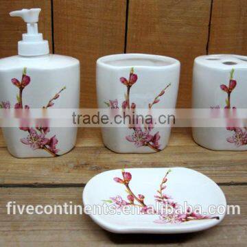 DFC new decal ceramic 4pcs bathroom set