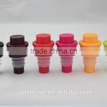 Colorful Silicone Push-type Vacuum Wine Stopper, Vacuum Sealed stopper