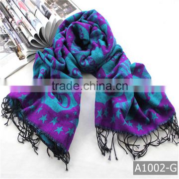 A1002 Hot sell delicate multicolor feeling lady pashmina scarf