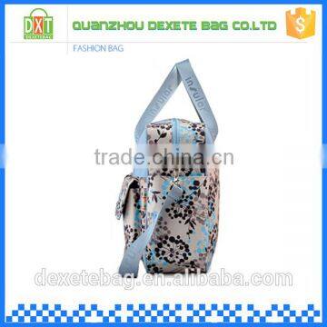 High-capacity Polyester Blue Tote Floral Cute Mommy Bag photo-2