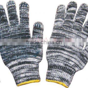 multi color knitted glove with pvc dots