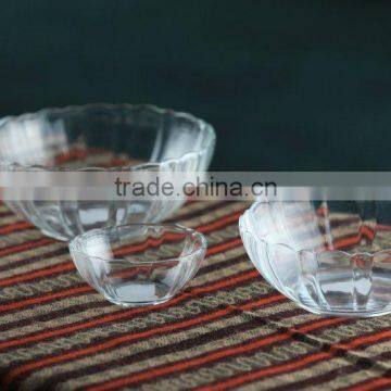 Food grade glass fruit bowl with embossed apple design