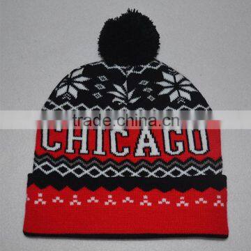 FREE Sample! wholesale knit hat with ball top