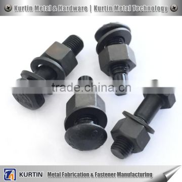 assembled ASTM A490 TC bolt with nut