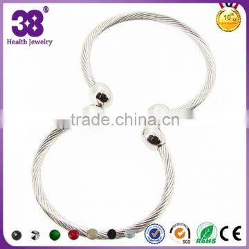 Top selling Silver adjustable Bangle design of Stainless steel jewelry