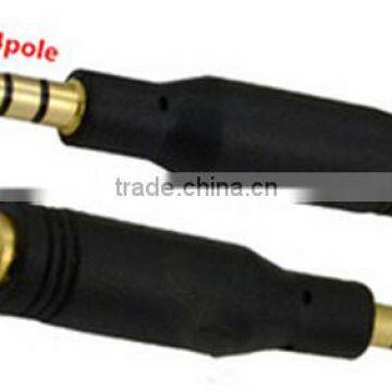 24k gold 3.5mm 4poles male to 3.5mm 4poles female adapter top quality