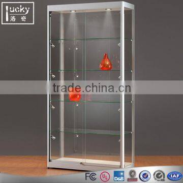 Plexiglass high quality led light display cabinet used acrylic/glass display cabinet showcase for market display