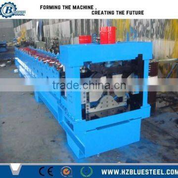 Glazed Colored Iron Ridge Cap Shaping Machine / Metal Step Ridge Cap Roll Forming Making Machine